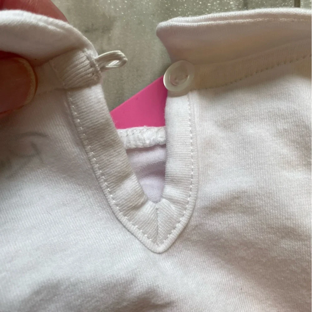 NWT RuffleButts White Long Sleeve Bodysuit with Peter Pan Collar, girls 3-6M